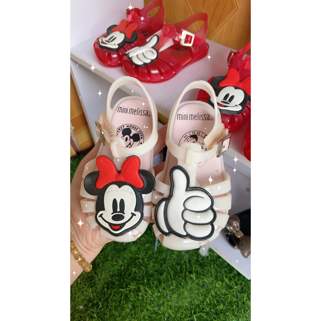 {xả kho} Giày Sandal Nhựa Hở Ngón Mini Melissa 20 Cho Bé Gái