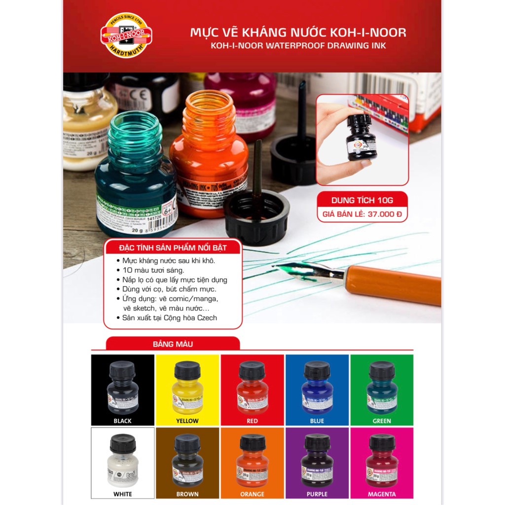- Mực vẽ kháng nước KOH-I-NOOR
