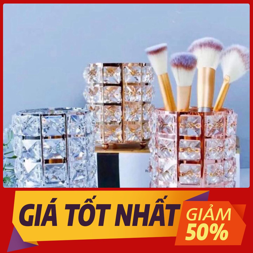 [Sale toàn shop] Lọ đựng cọ trang điểm pha lê