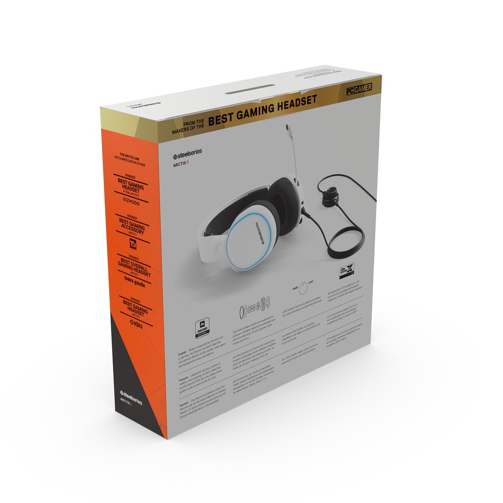 Tai nghe Steelseries Arctis 5 White 7.1 DTS Headphone:X (RGB) Gaming 2019 | WebRaoVat - webraovat.net.vn