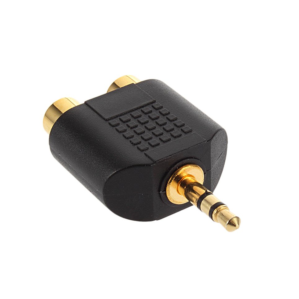 Audio Adapters Portable Gold-plated 3.5mm Stereo Plug To 2RCA Female Connector