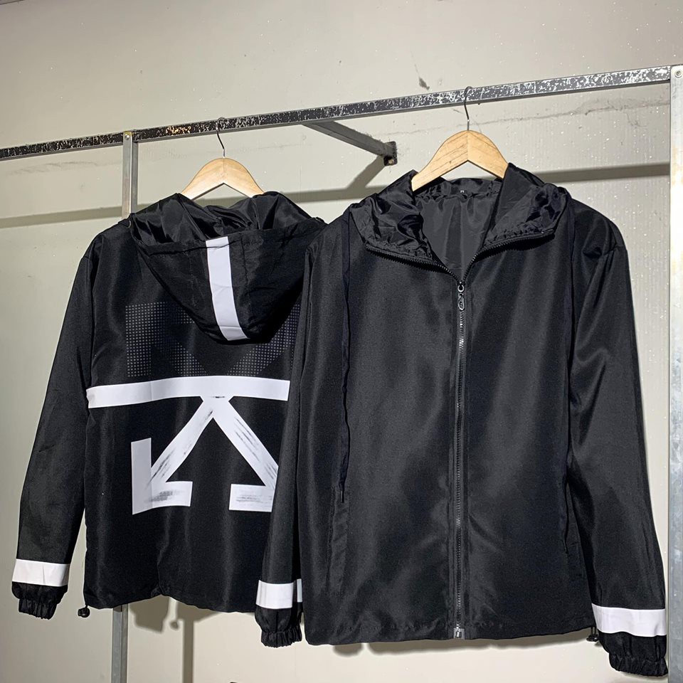 Áo Khoác Dù Offwhite có mũ unisex