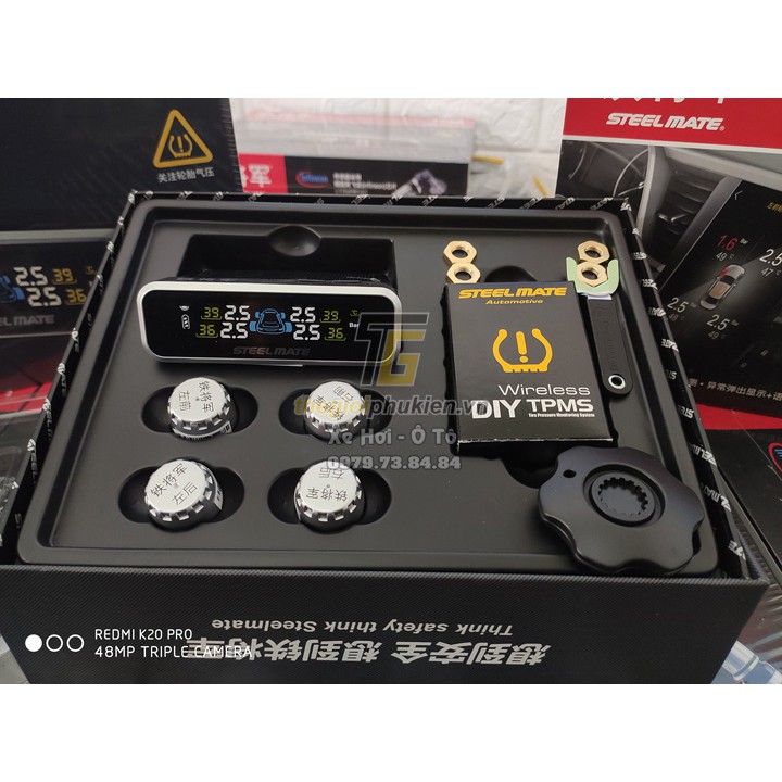 Cảm biến áp suất lốp TPMS Steelmate E3W van ngoài