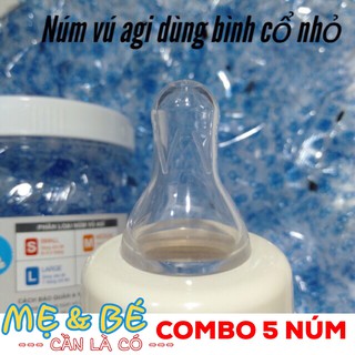 Núm vú agi , ty thay bình sữa cổ nhỏ