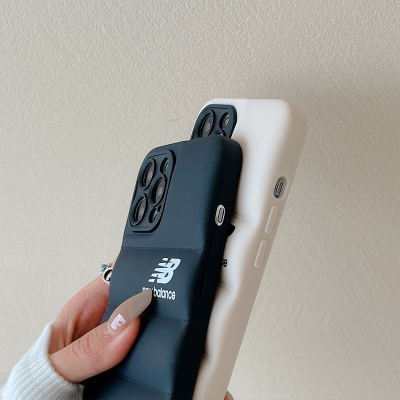 Ốp Điện Thoại Mềm Chống Sốc Hình Lông Vũ 3D NB In Logo Thương hiệu Sang Trọng Cho For iPhone 15 14 13 12 11 Pro MAX X XS MAX XR 7 8 Plus