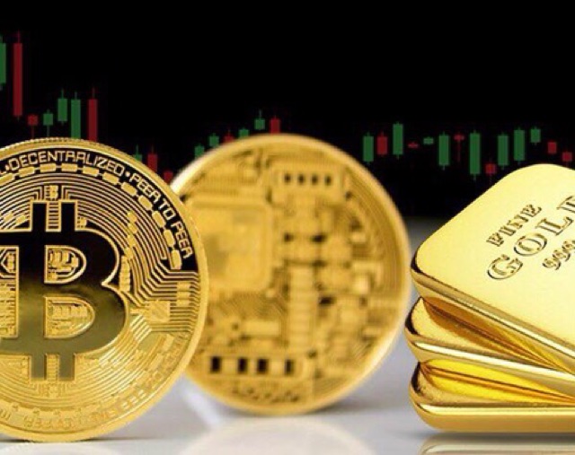 Đồng tiền Bitcoin mạ vàng 24K