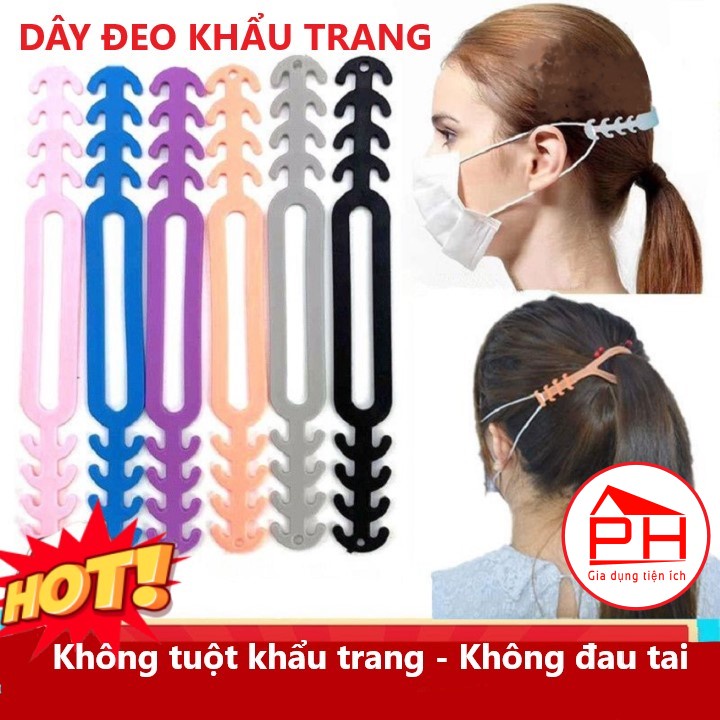 SET 10 Dây đeo khẩu trang nhựa silicon mềm dẻo chông đau tai chống rơi tuột - Gia dụng Phước Hòa