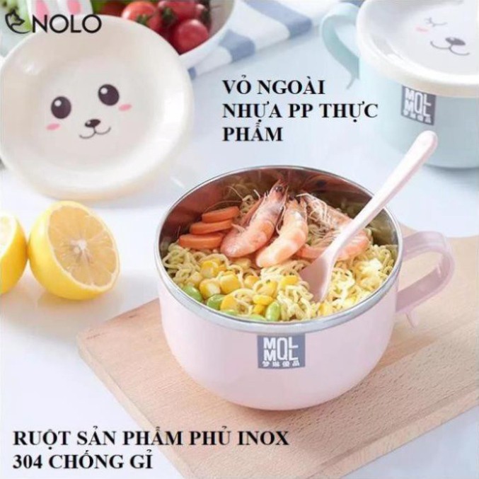 Sẵn Tô Bát Đựng Cơm Có Nắp Chất Liệu Nhựa PP Ruột Phủ Inox 304 Chống Gỉ Dùng Được Cho Lò Vi Sóng, Tô Inox Sẵn, Giadungho