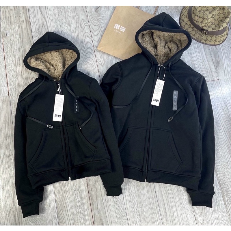 Áo khoác nỉ hoodies lót lông full áo siêu ấm