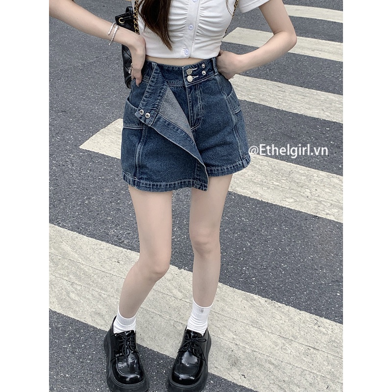 Chân Váy Jeans Lưng Cao Thời Trang Quyến Rũ Cho Nữ