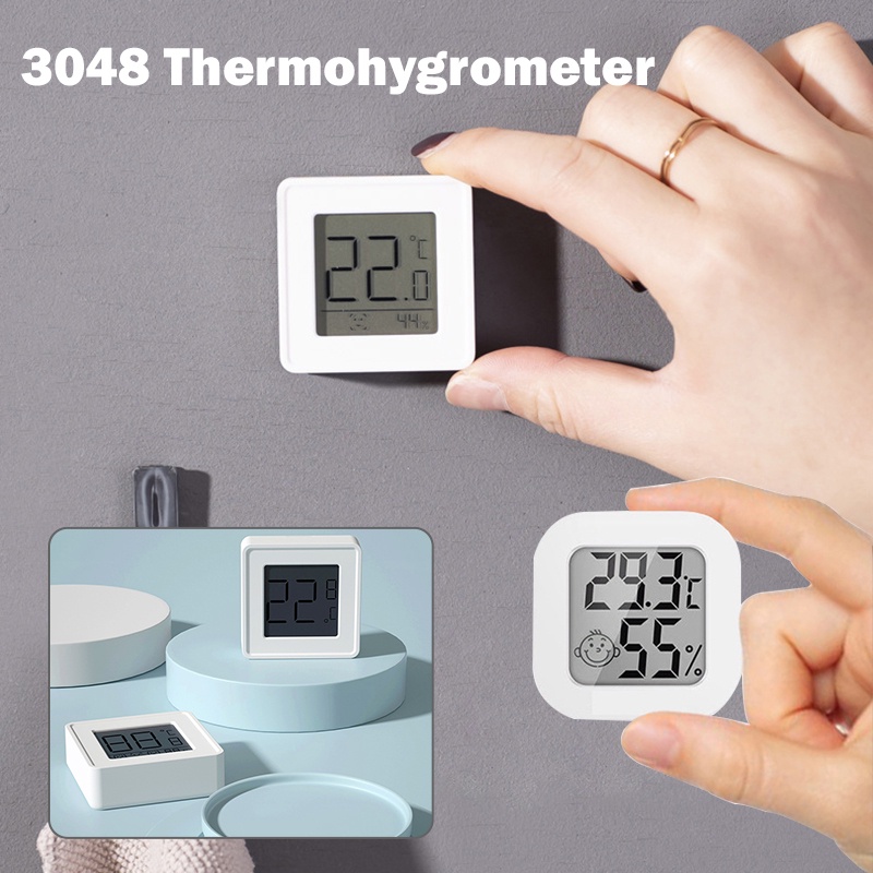Máy đo nhiệt độ kỹ thuật số mini LCD Máy đo độ ẩm Phòng trong nhà Điện tử Nhiệt độ độ ẩm Máy đo độ ẩm Máy đo thời tiết Trạm đo thời tiết cho gia đình