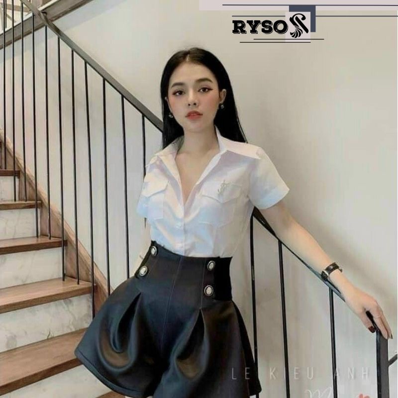 Áo sơ mi nữ  tay ngắn chất kate cao cấp phong cách tinh tế cho nàng
