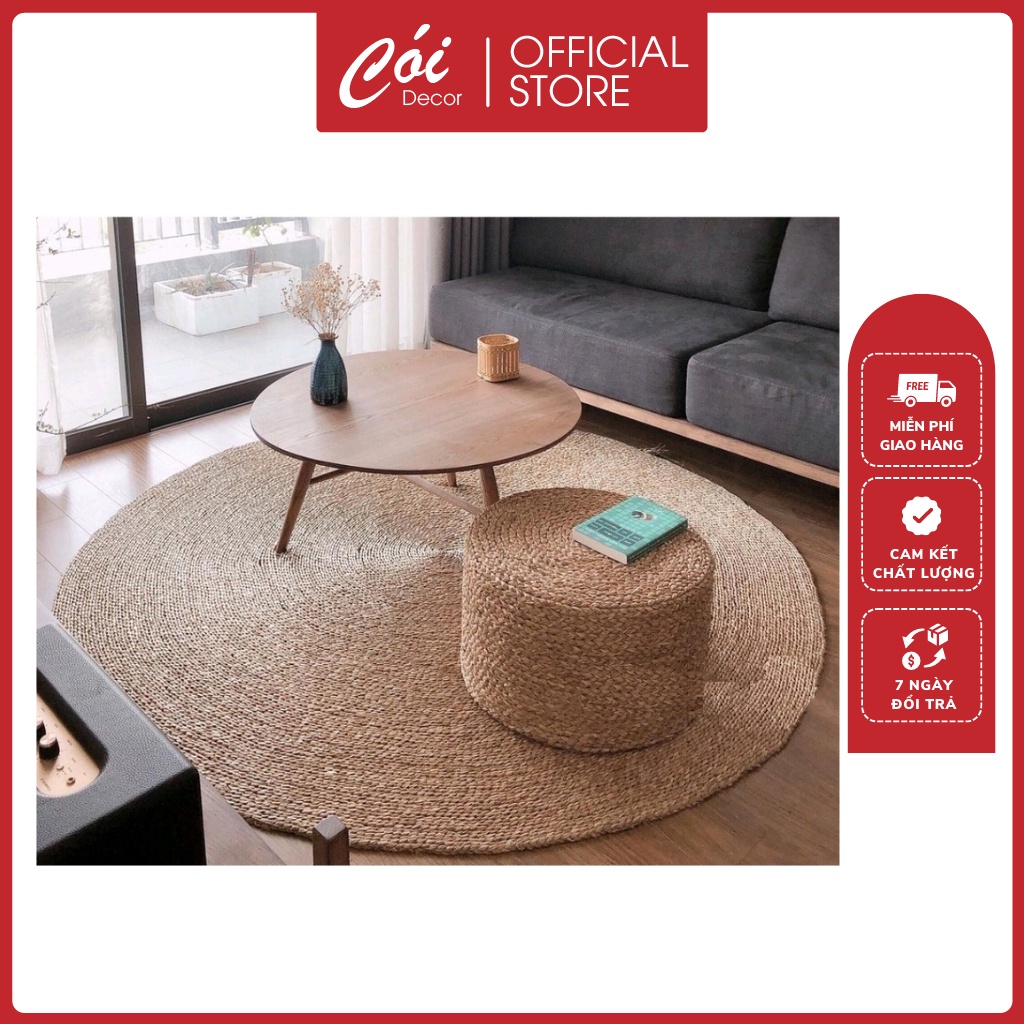 Thảm Cói Tròn Thảm Cói Trải Sàn Trang Trí Decor Nhà Cửa Chụp Ảnh Cực Xinh Nhiều Kích Thước - Cói_Decor_HN