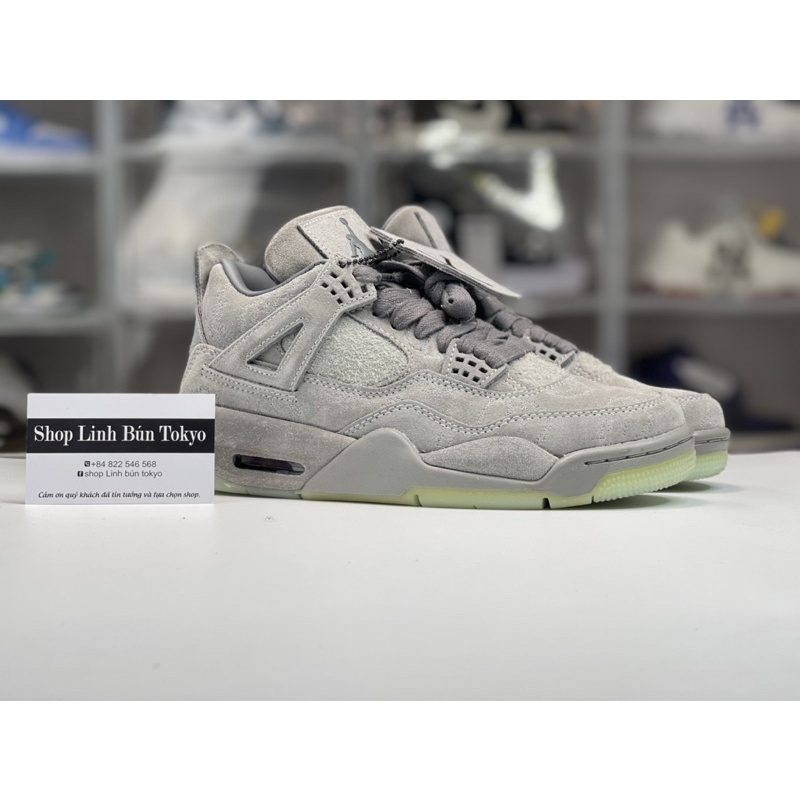 ( LINH BÚN TOKYO ) Giày jodan4 kaw xám lông chột sc + full hộp