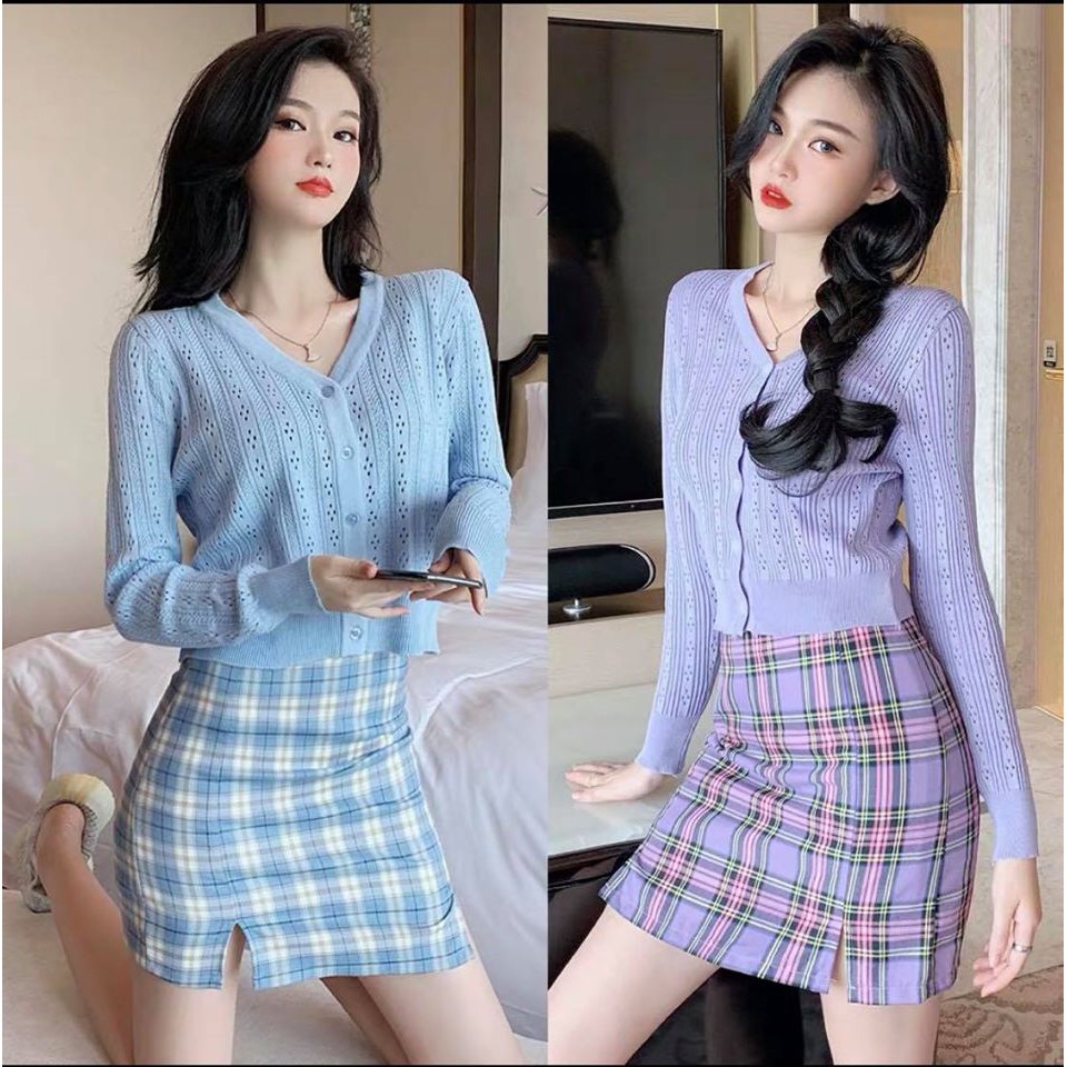 Chân váy kẻ caro dáng chữ A nhiều màu ULZZANG V-01 | BigBuy360 - bigbuy360.vn