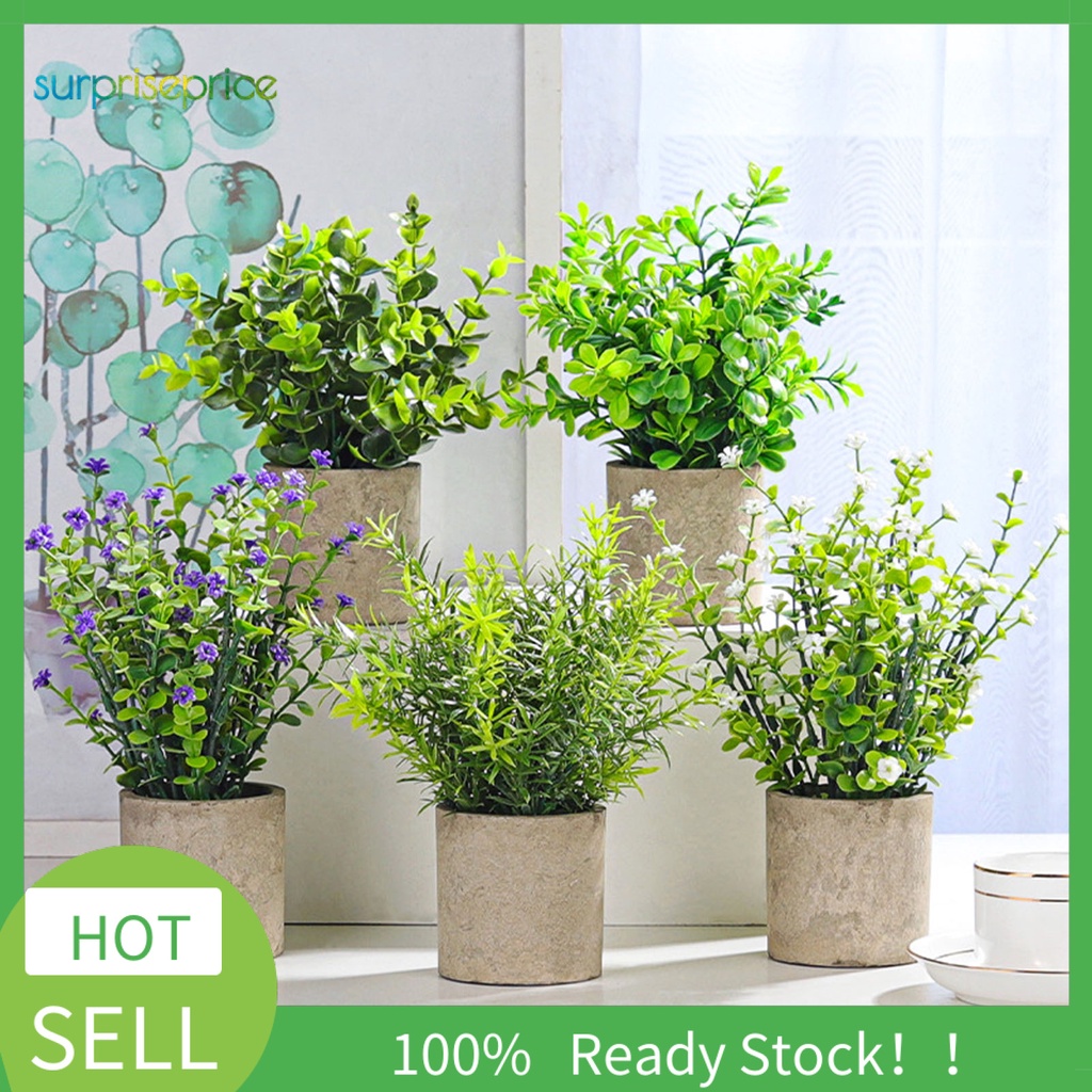 Bộ Chậu Cây Giả Bằng Pvc Thân Thiện Với Môi Trường Để Bàn/ Trang Trí Ban Công