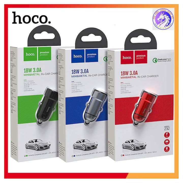 Cốc sạc xe hơi chính hãng hoco Z32