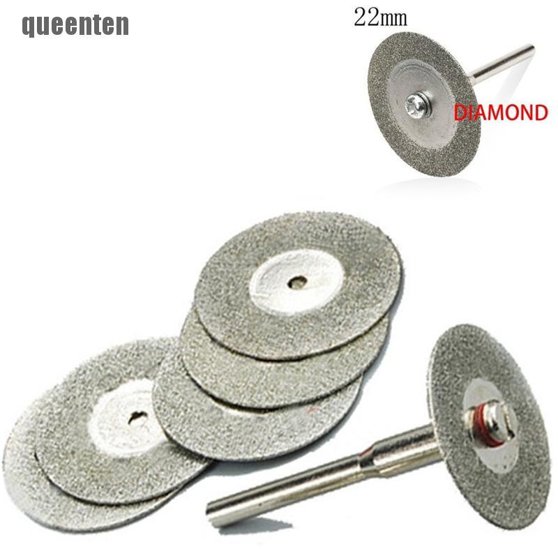 Set 5 mũi khoan cắt kim cương 22mm + 1 trục gắn Dremel