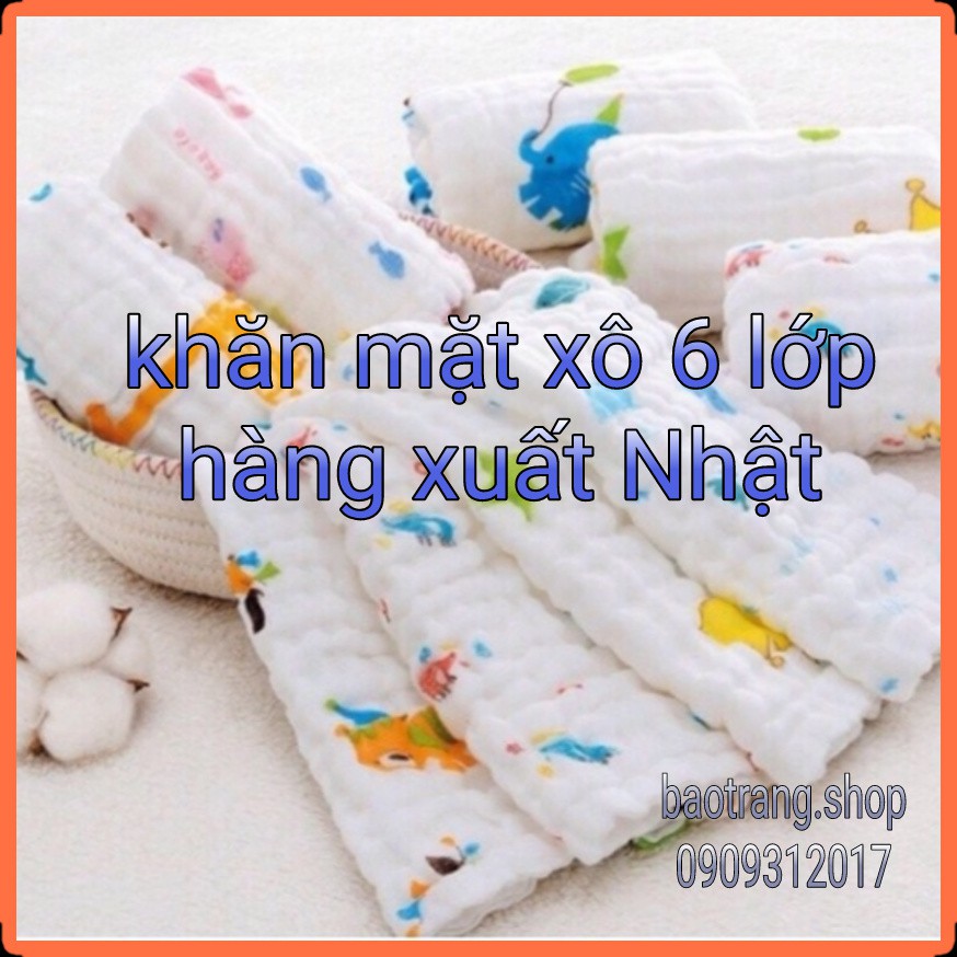 [cho bé] Khăn mặt xô 6 lớp mềm mại cho bé