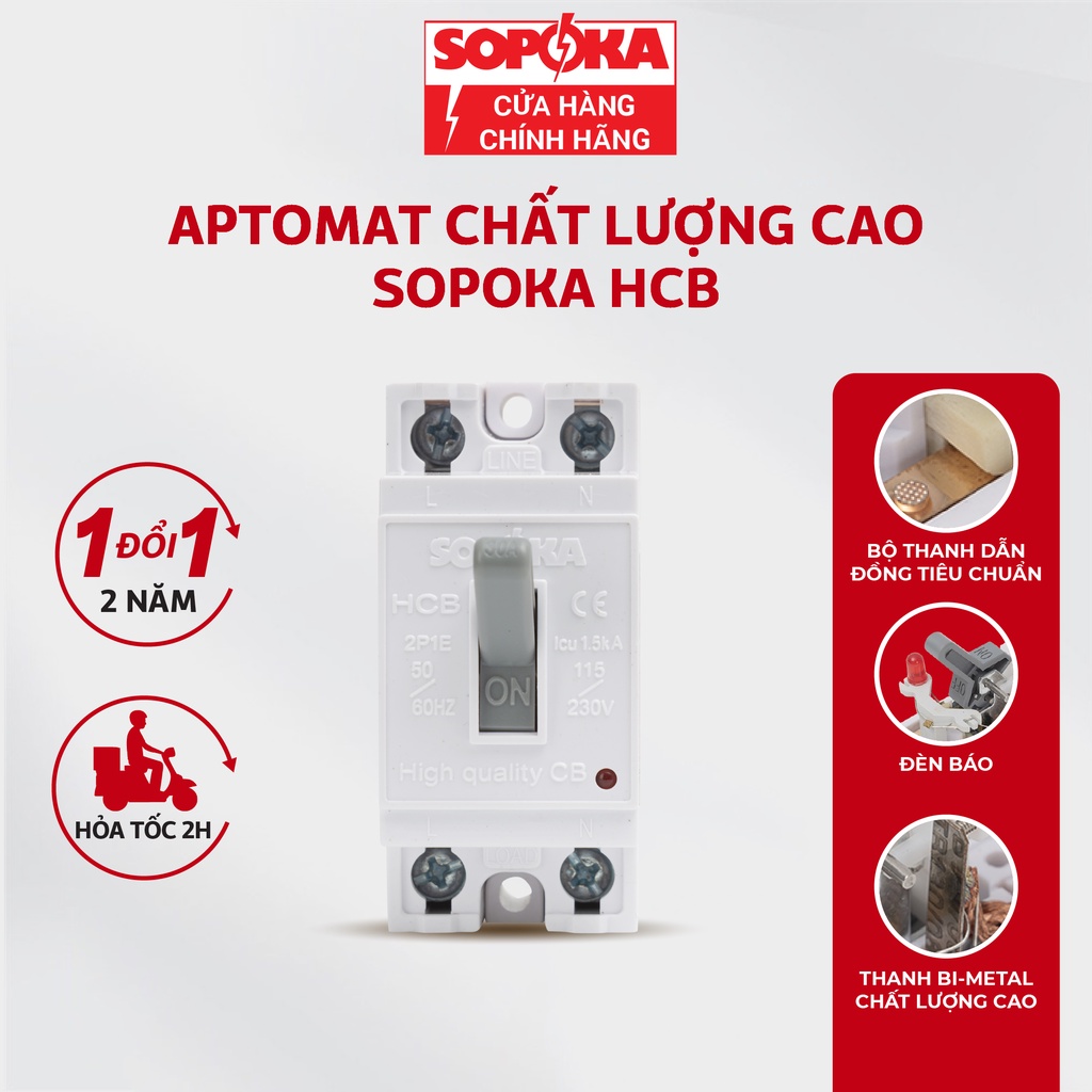 Aptomat (CB) chất lượng cao SOPOKA HCB 25A-40A