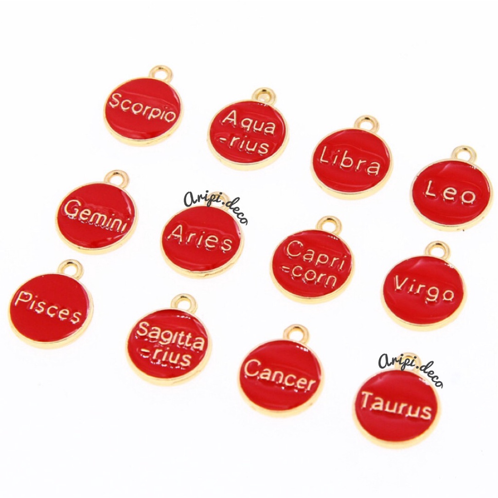 Charm kim loại size nhỏ cung hoàng đạo Hoàng Đạo Zodiac Sign đủ màu pastel K1 /Nguyên liệu handmade