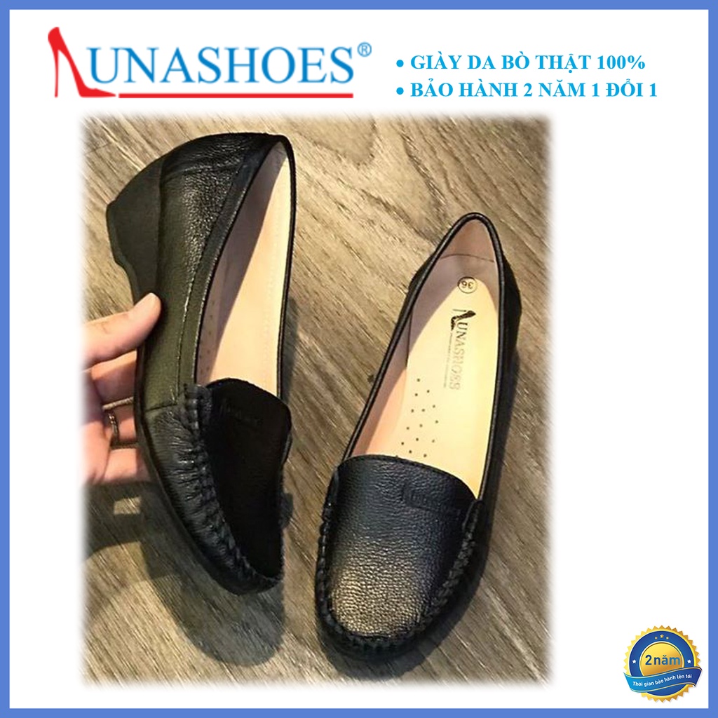 Giày Đế Xuồng nữ da bò cao cấp  Lunashoes (24804) đế cao 4p   da bò thật 100%