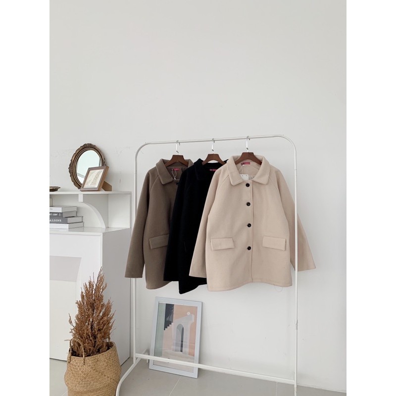 Áo khoác dạ nữ 2 lớp ulzzang dáng lửng ngắn chất dày dặn, áo khoác dạ nữ 2 lớp ngắn cổ sen phối lông trắng 2 hàng cúc | BigBuy360 - bigbuy360.vn