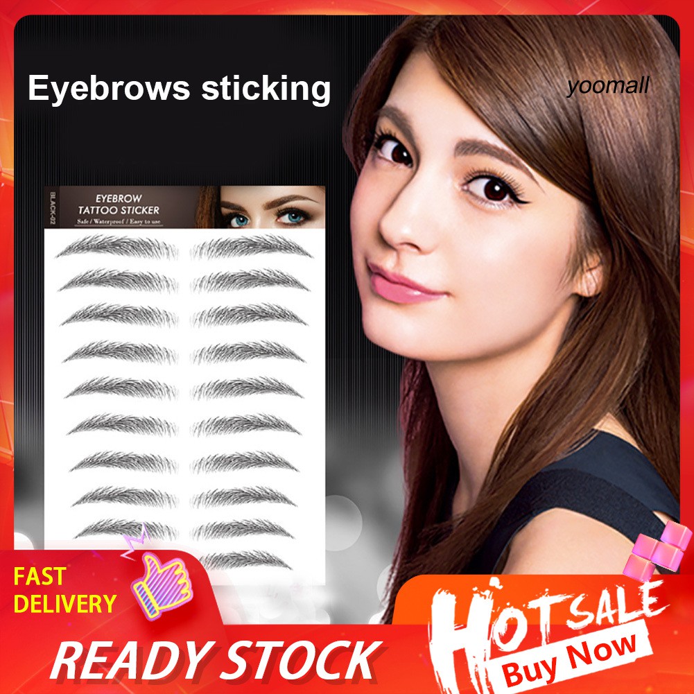 [Hàng mới về] Nhãn dán lông mày chuyển nước 6D tự nhiên chống nước lâu dài