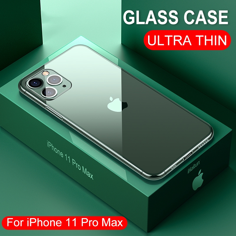 Ốp điện thoại mặt kính cường lực chống rơi dành cho IPhone 12 Mini 12 11 Pro XS MAX XR X 7 8 Plus SE 2020