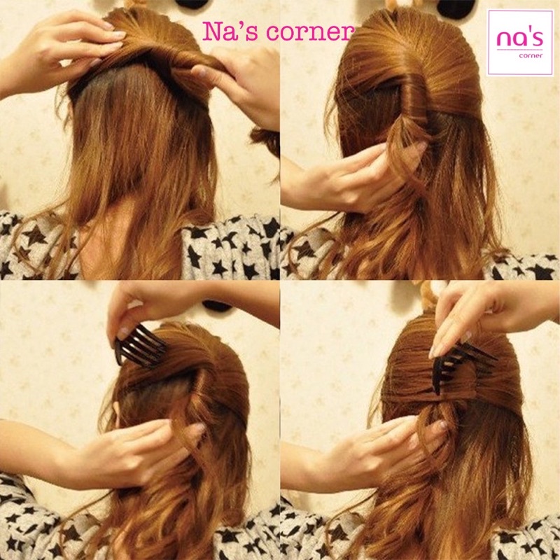 Xược lược búi tóc tiếp viên hàng không kiểu pháp French twist con sò