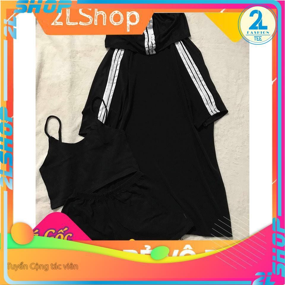 Áo Thun nam nữ form rộng CÒN CÁI NỊT ,áo phông unisex tay lỡ hot trend ,Set 3 món 3 rot đi biển siêu cá tính