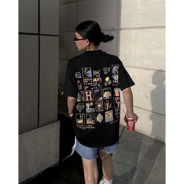 Áo Thun TAROT Tay Lỡ Unisex Nam/Nữ Đen/Beige Cổ Tròn - HIGHCLUB Brand Chính Hãng