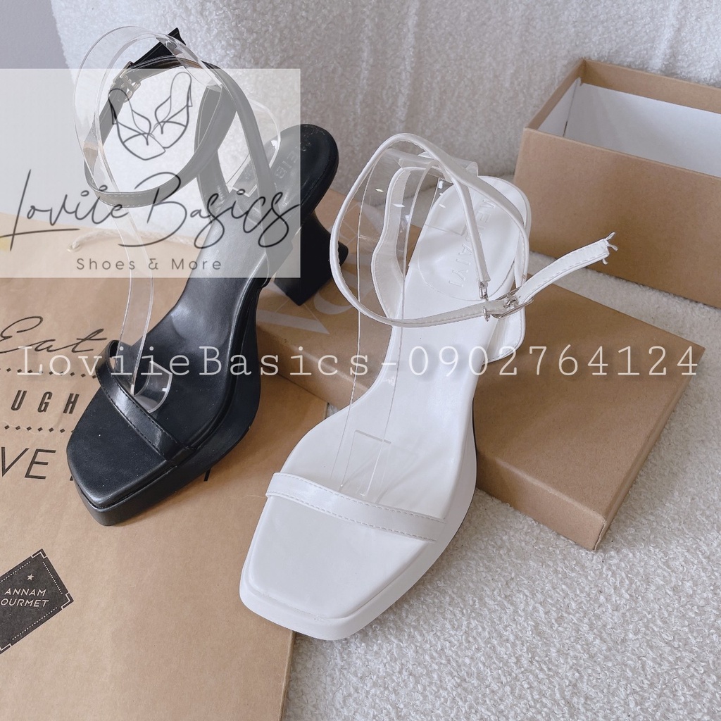 GIÀY CAO GÓT LOVIIE BASICS - GUỐC NỮ QUAI NGANG MẢNH - GIÀY THỜI TRANG MŨI VUÔNG 9 PHÂN G220922