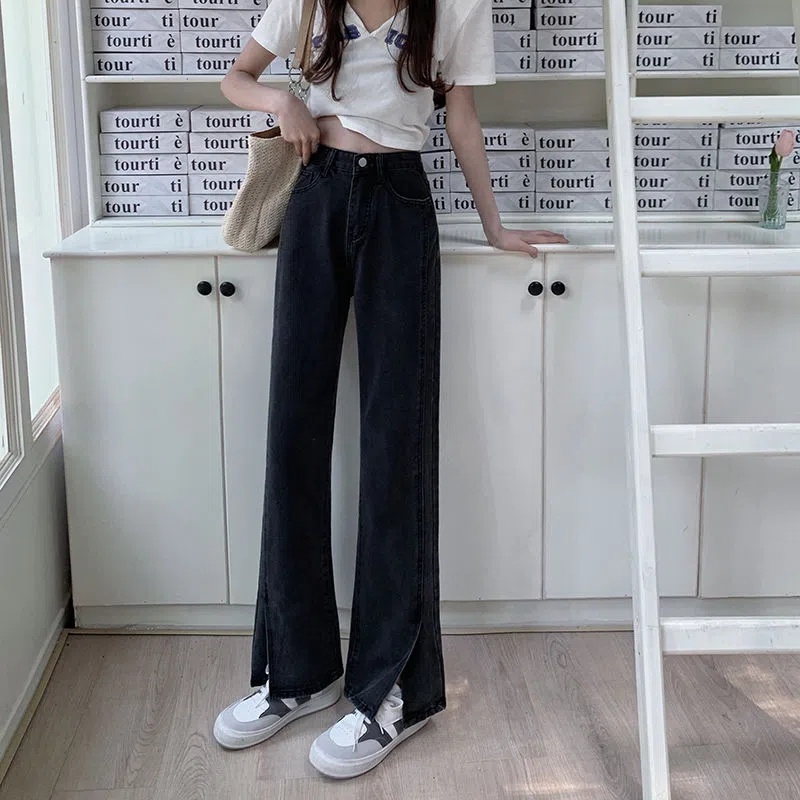 Quần Jeans Nữ Lưng Cao Ống Rộng Thời Trang Hàn Quốc