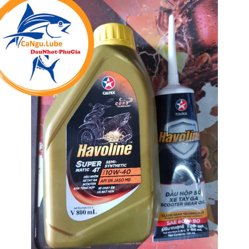 [DauNhot-PhuGia]Combo nhớt xe ga Havoline Caltex 10W40, nhớt xe ga Havoline nhớt máy nhớt hộp số mua combo giá tốt