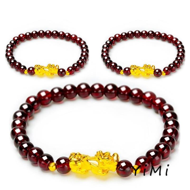 [mo] Vòng Tay Chuỗi Hạt Đá Obsidian Mạ Vàng Với Sáu Chữ Cái Mang Lại May Mắn Cho Nam