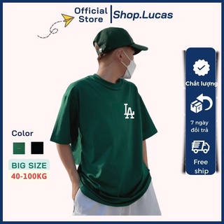 Áo Thun MLB LA NY Xanh Lá Cây Đậm Nam Nữ Áo Phông Xanh Rêu Unisex bigsize XXL 2XL shop.lucas