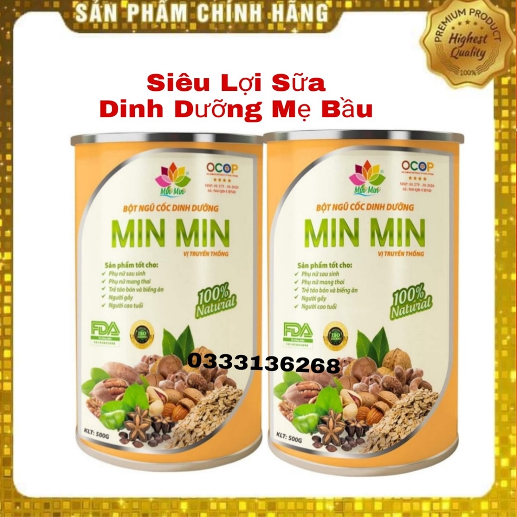 1hộp(500gr) Ngũ Cốc Cao Cấp Lợi Sữa Min Min 29 Hạt _ ngũ Cốc Bầu Dinh Dưỡng (Date Luôn Mới)