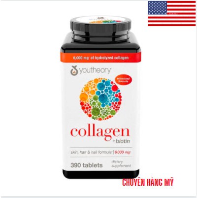 HÀNG AIR MỸ Viên Uống Bổ Sung Collagen Youtheory 390 viên - Mỹ