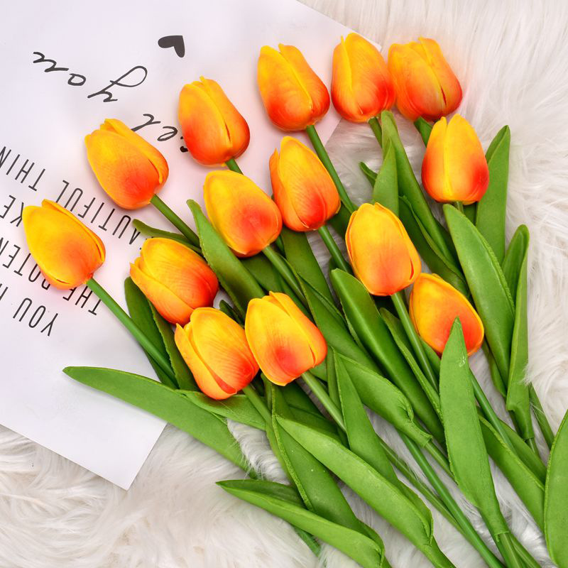 1 Bó Hoa Tulip Nhân Tạo Bằng Pu 34cm Trang Trí Nhà Cửa / Văn Phòng / Tiệc Cưới