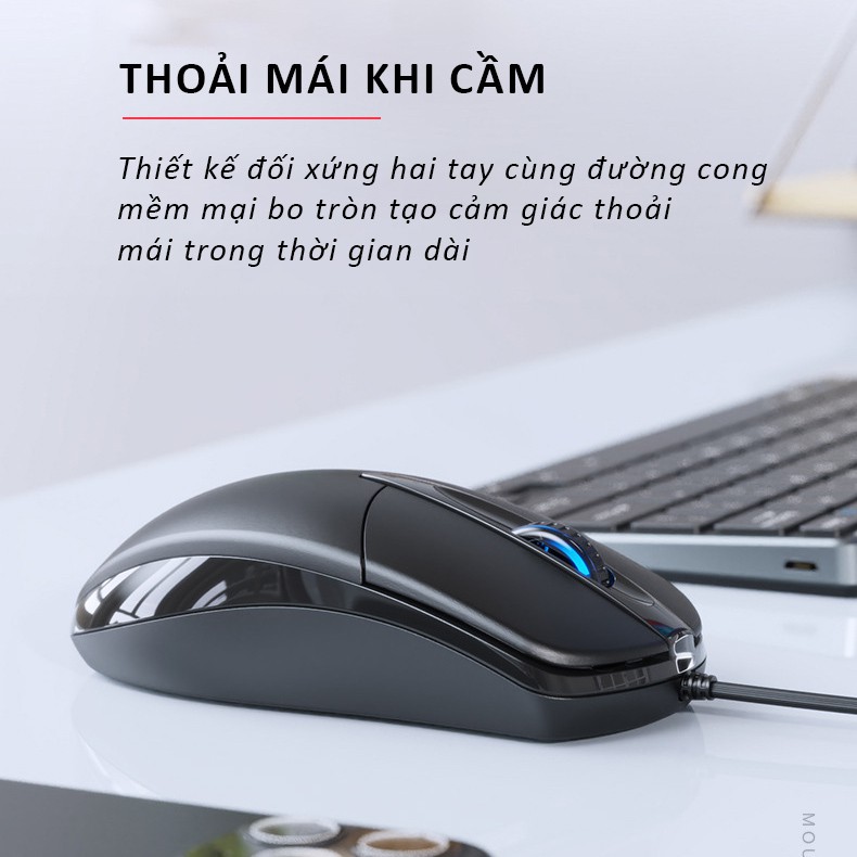 Chuột máy tính có dây văn phòng gaming SIDOTECH P20 giá rẻ Silent tắt âm chống ồn DPI 1200 chơi game cho laptop