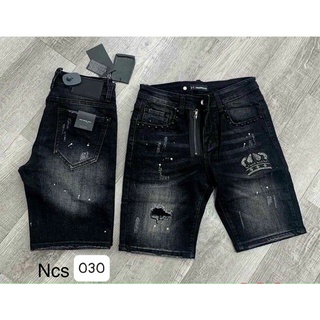 Quần short đùi jean nam chất bò rin cotton rách co giãn hu84