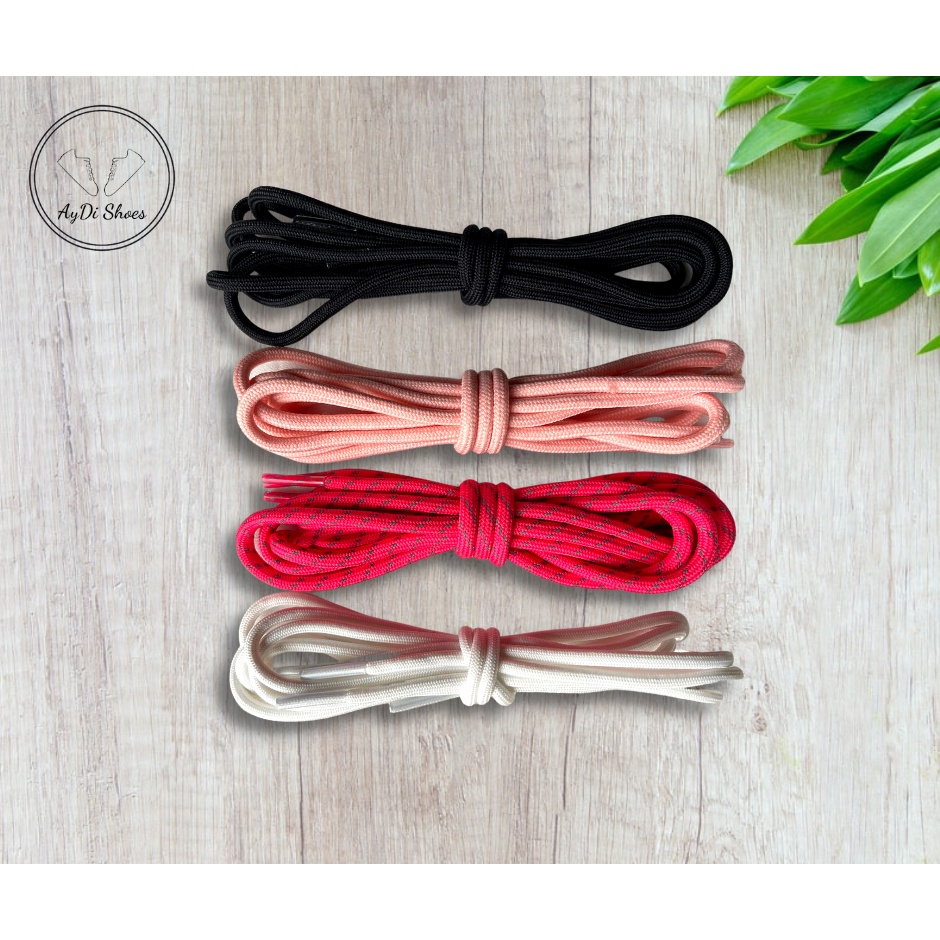 Dây giày tròn thể thao có màu trắng, đen, hồng dài, hồng phản quang 120cm phù hợp với với giày thể thao, sneaker, boots