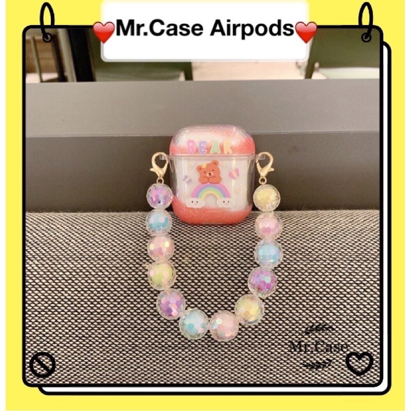 Case Airpods 1/2 Pro Vỏ Ốp Đựng Tai Nghe Bear Cầu vòng - Mr.Case