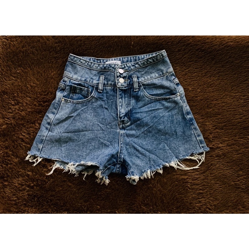 quần short jeans cạp cao