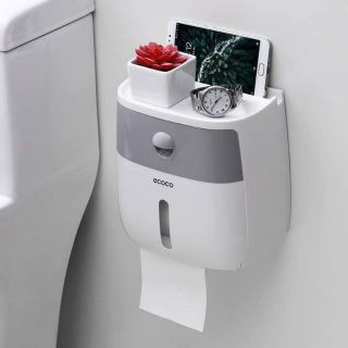 Hộp đựng giấy vệ sinh dán tường thông minh - Hộp đựng giấy vệ sinh 2 tầng ECOCO