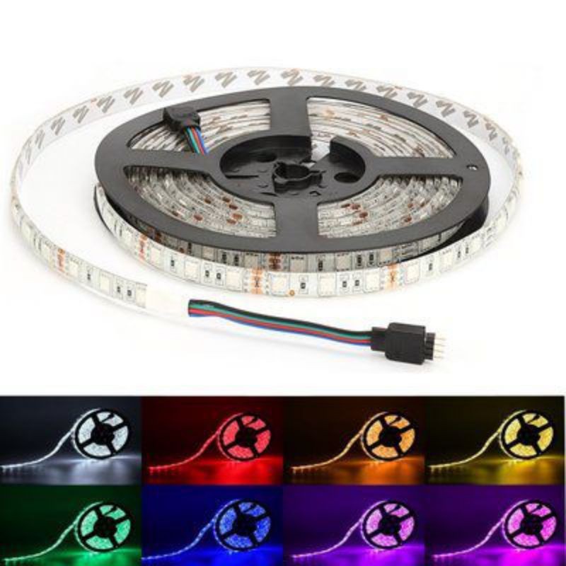 Đèn led dây 5m RGB 16 triệu màu điều khiển bằng điện thoại và Remote - nháy theo nhạc - combo đủ bộ phụ kiện