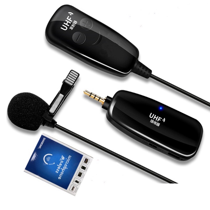 Micro V32 cài áo không dây sóng UHF, cắm điện thoại livestream, thu âm, quay video, làm YouTube, Vlog từ xa - A088
