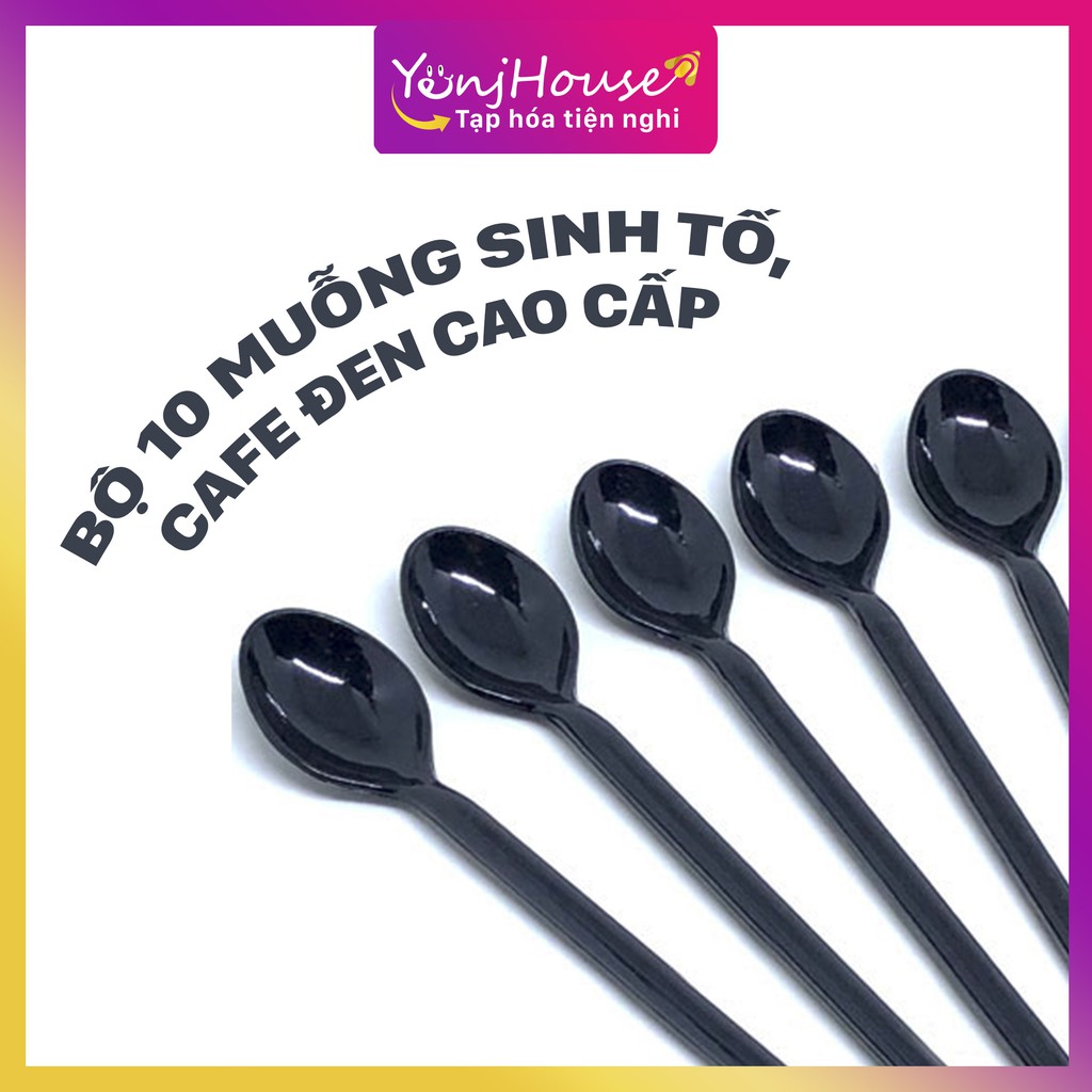 Bộ 10 muỗng sinh tố, cafe ĐEN cao cấp - YenjHouse