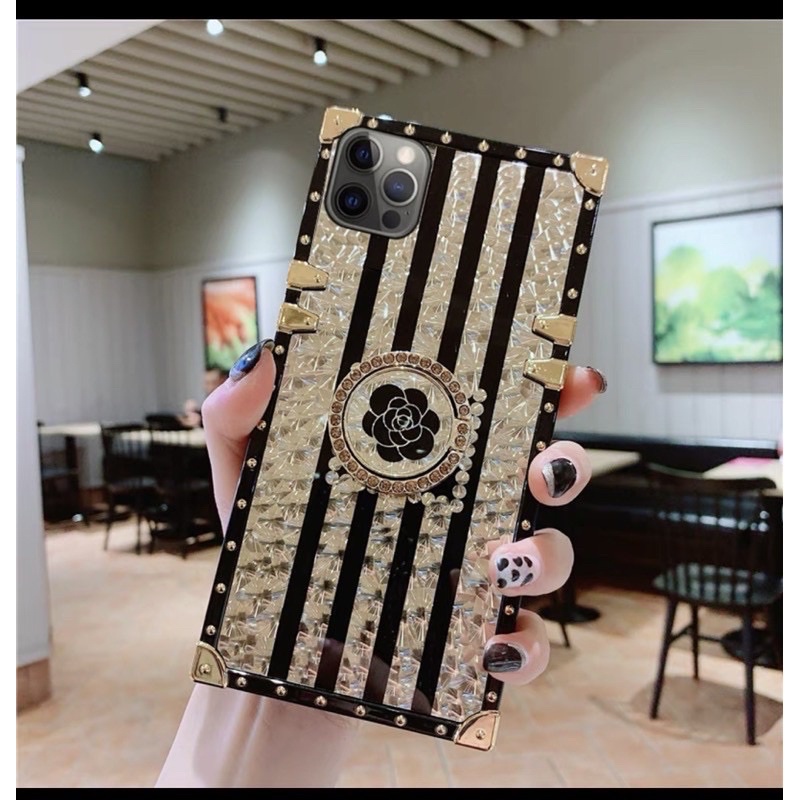 Ốp Viền Vuông LV Ốp Vuông Iphone Tráng Gương Sang Trọng Có kèm theo ring , Chống Sốc, Siêu Bền, Siêu Đẹp